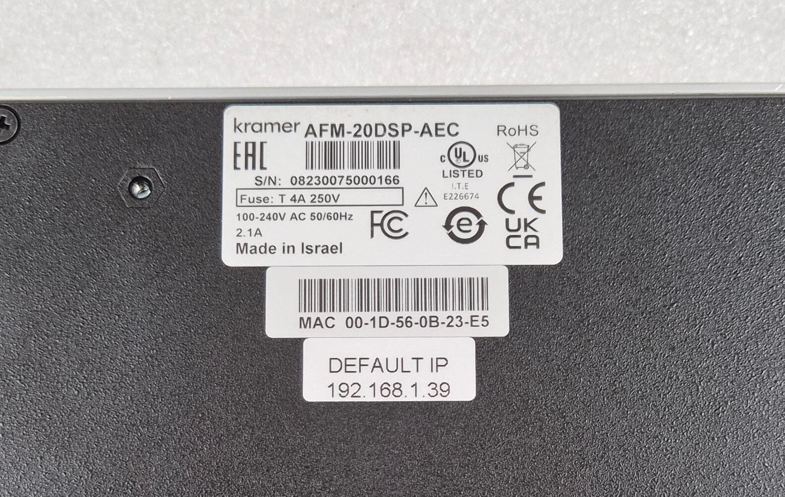 KRAMER AFM-20DSP-AEC 20-Port Audio Matrix HDMI USB