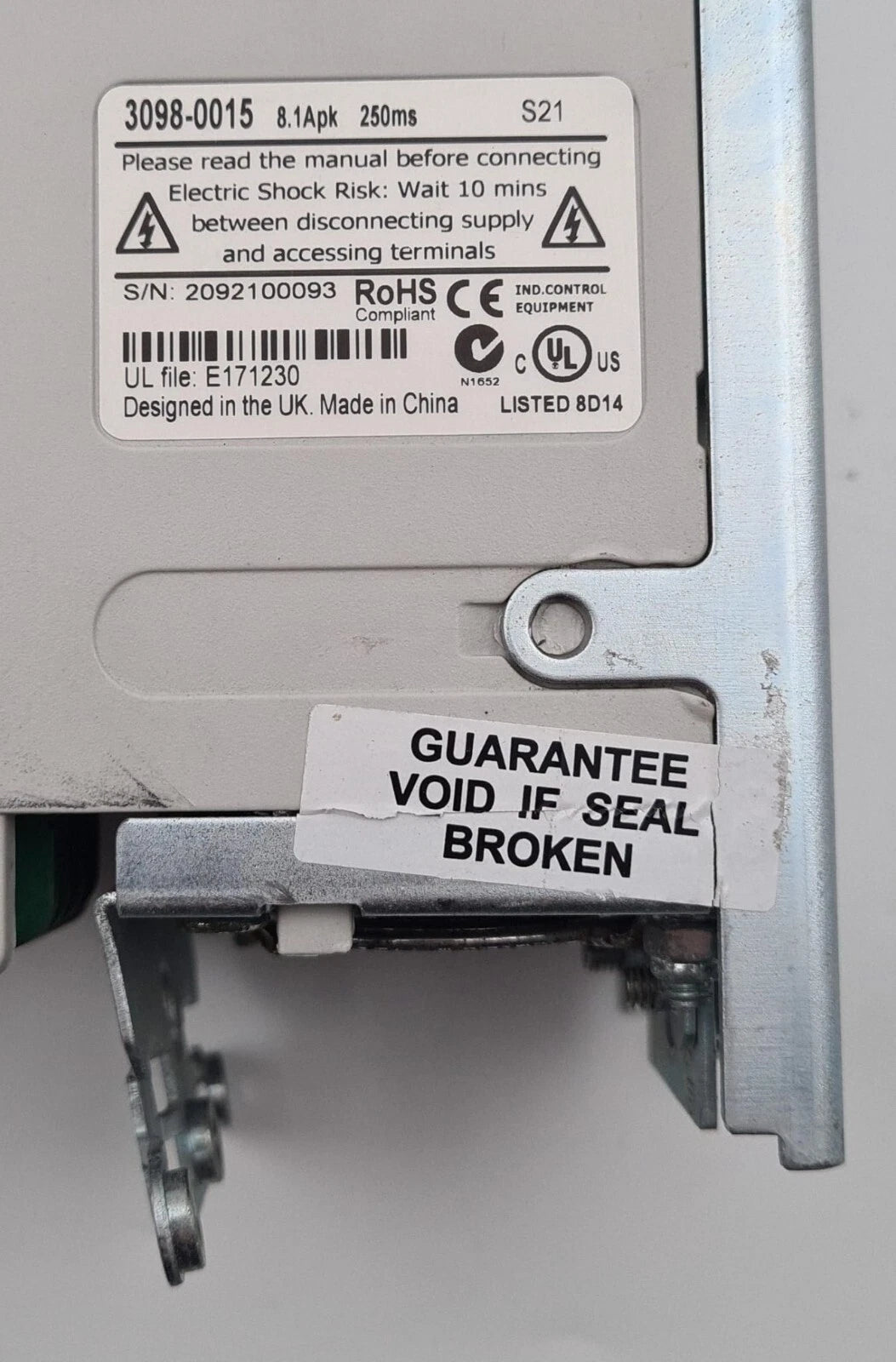 NIDEC Control Techniques Emerson Digitax ST DST1402 3098-0015 8.1Apk 250ms AS IS
