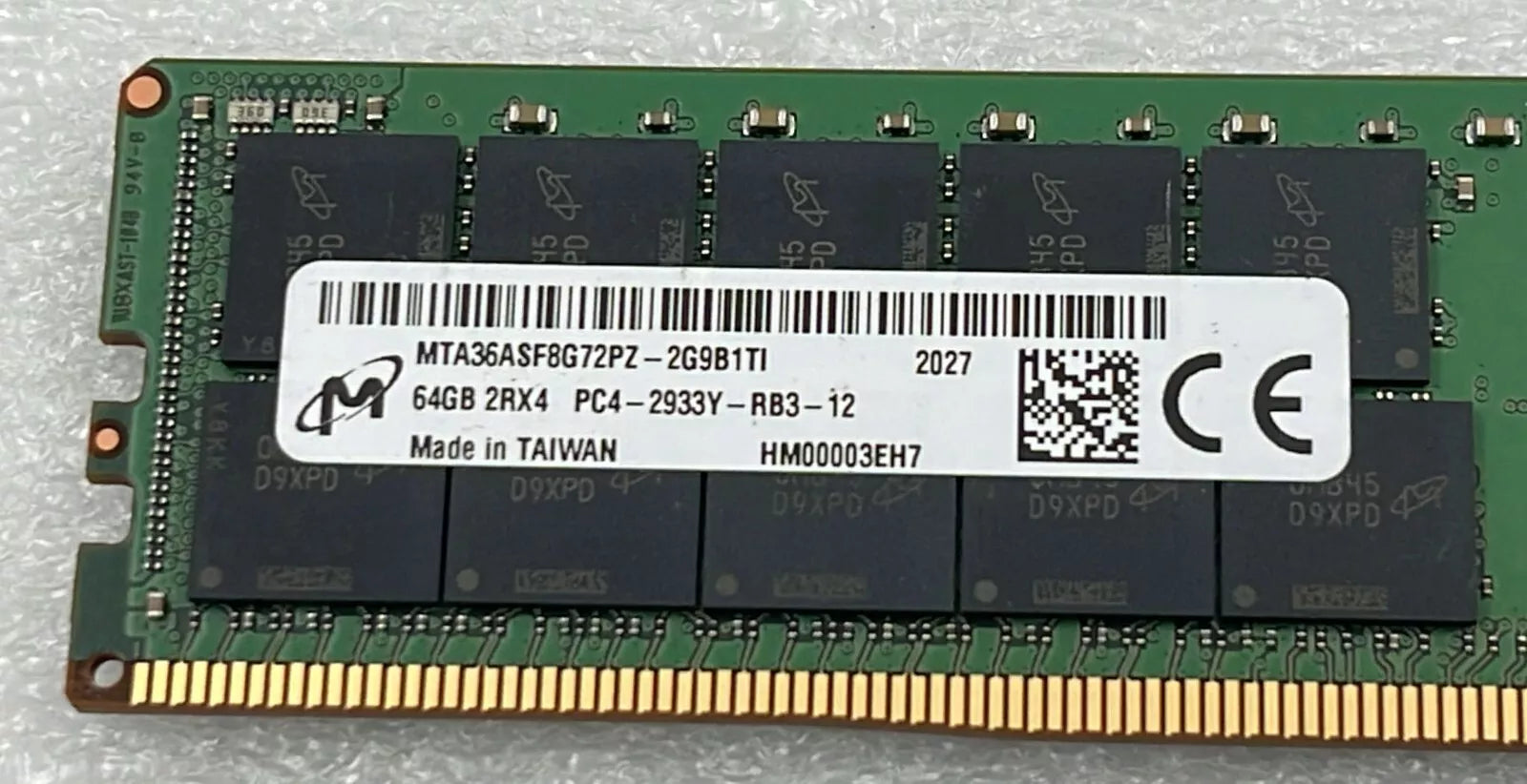 Micron 64GB 2Rx4 PC4-2933Y MTA36ASF8G72PZ-2G9B1TI Server Memory RAM