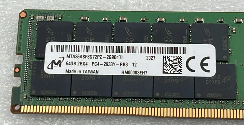 Micron 64GB 2Rx4 PC4-2933Y MTA36ASF8G72PZ-2G9B1TI Server Memory RAM