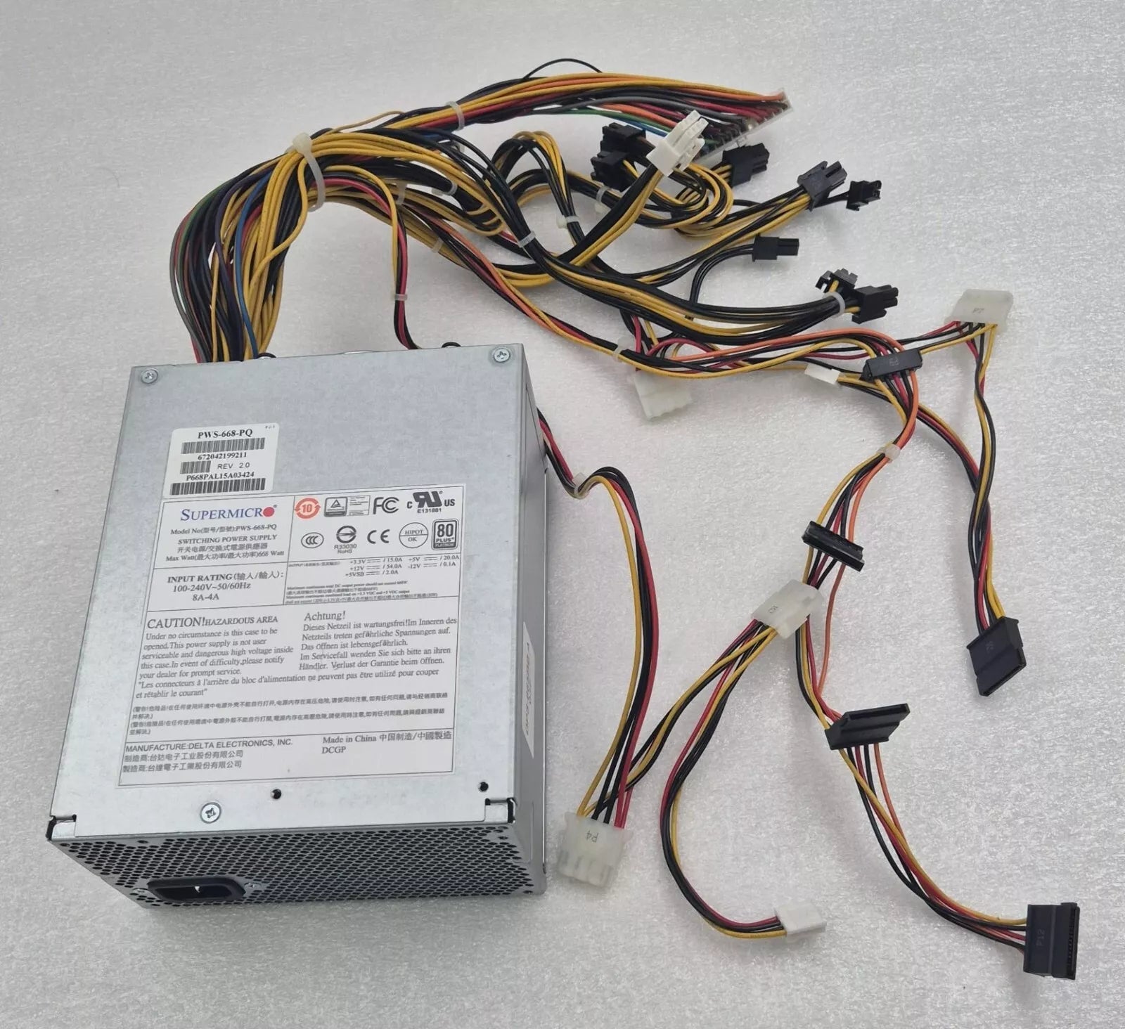 SUPERMICRO PWS-668-PQ 668W SWITCHING POWER SUPPLY 80 Plus Platinum 668 Watt
