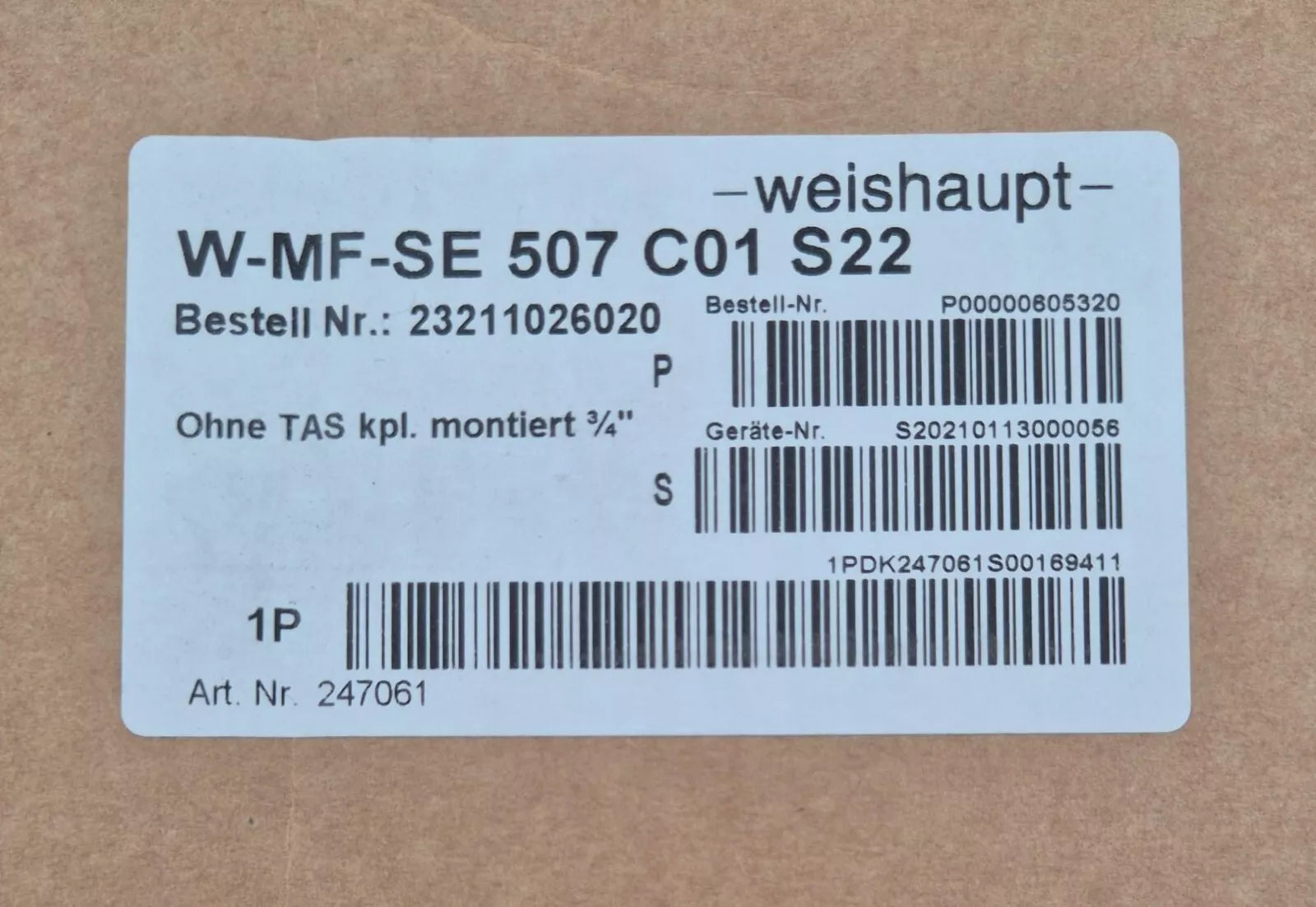 NEW - DUNGS Weishaupt W-MF-SE 507 C01 S22 247023 Solenoid Valve Manifold Burner