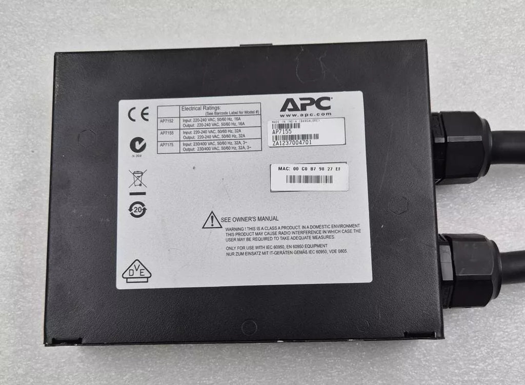 APC AP 7155 In-Line Current Meter 32A 230V IEC309 input and output