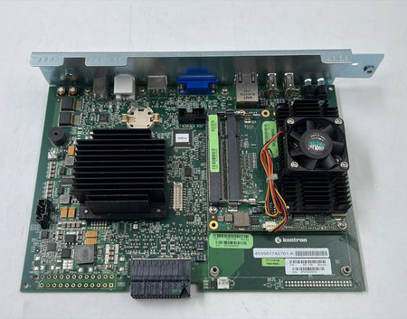 Kontron 801-138 771-119-D0 embedded industrial control board with heatsink and I/O ports