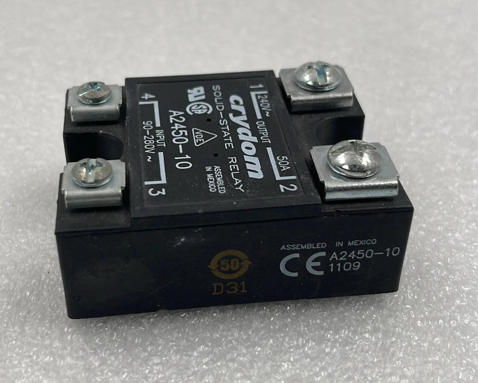 [LOT 2 PCS] Crydom A2450-10 Solid State Relay INPUT 90-280V OUTPUT 240V~50A