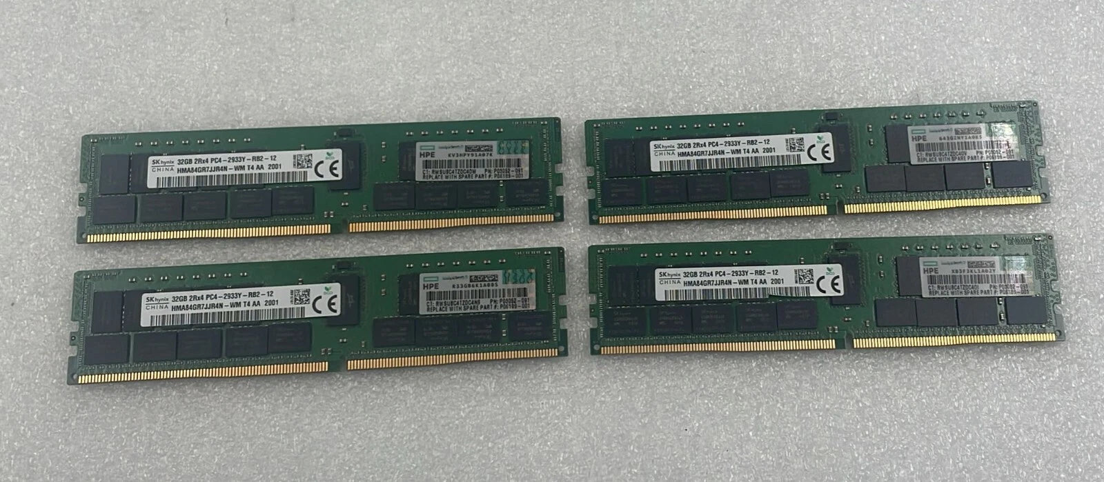[LOT 4 PCS] SK Hynix 32GB 2Rx4 PC4-2933Y HMA84GR7JJR4N-WM Server Memory RAM