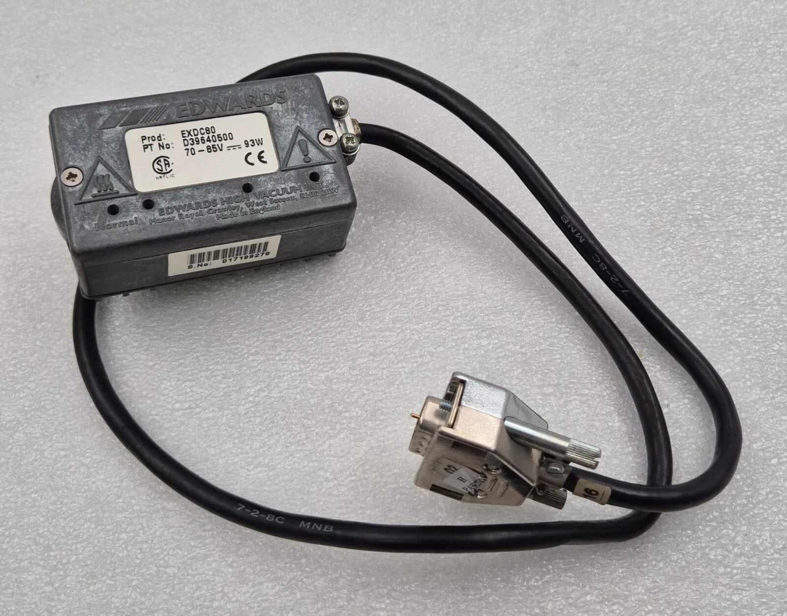 EDWARDS EXDC80 D39640500 turbo pump controller with power cable