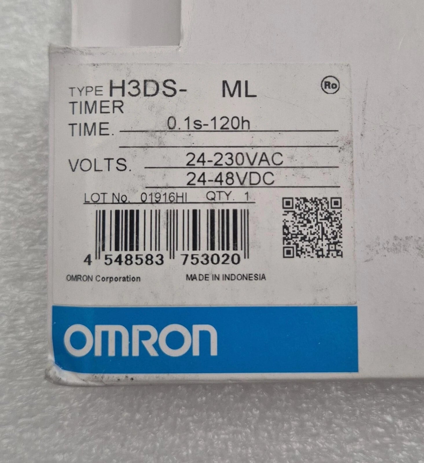 [LOT 3] NEW - OMRON H3DS-ML Timing Relay 0.1s-120h Solid-state Timer 24-48VDC