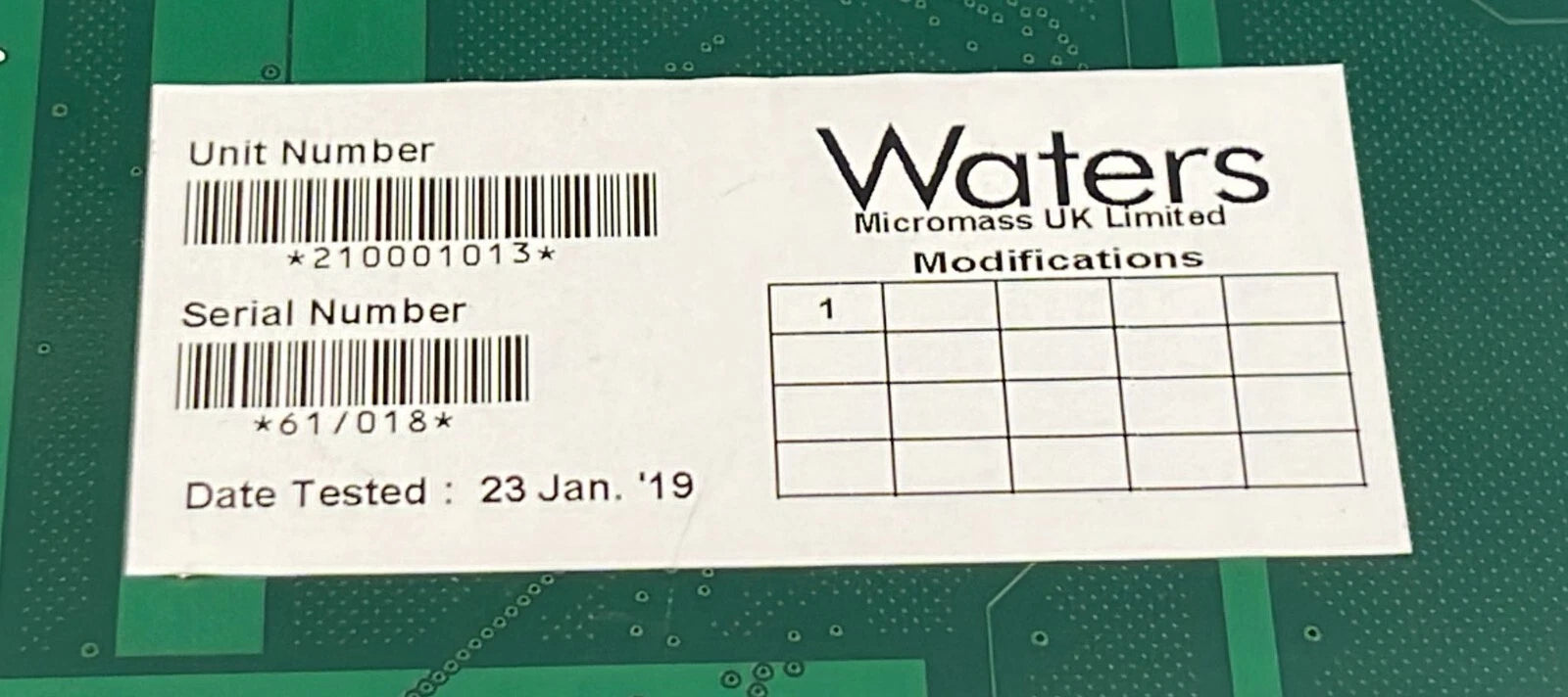 Waters Alliance 210001013 Industrial Motherboard MFG 51000783