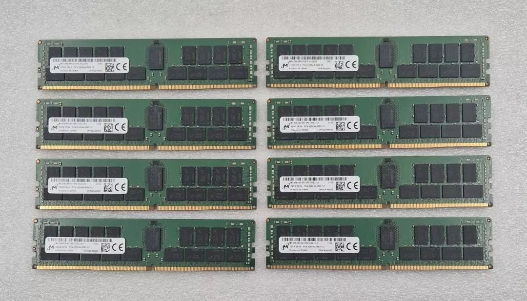 [LOT 8 PCS] MICRON 32GB 2RX4 PC4-3200AA MTA36ASF4G72PZ-3G2J3UI Memory RAM