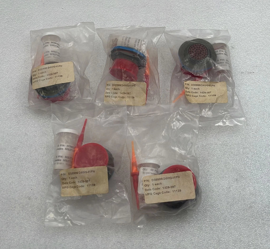 [LOT 5 PCS] Amphenol D38999/24WG41PN Circular MIL Spec Connector