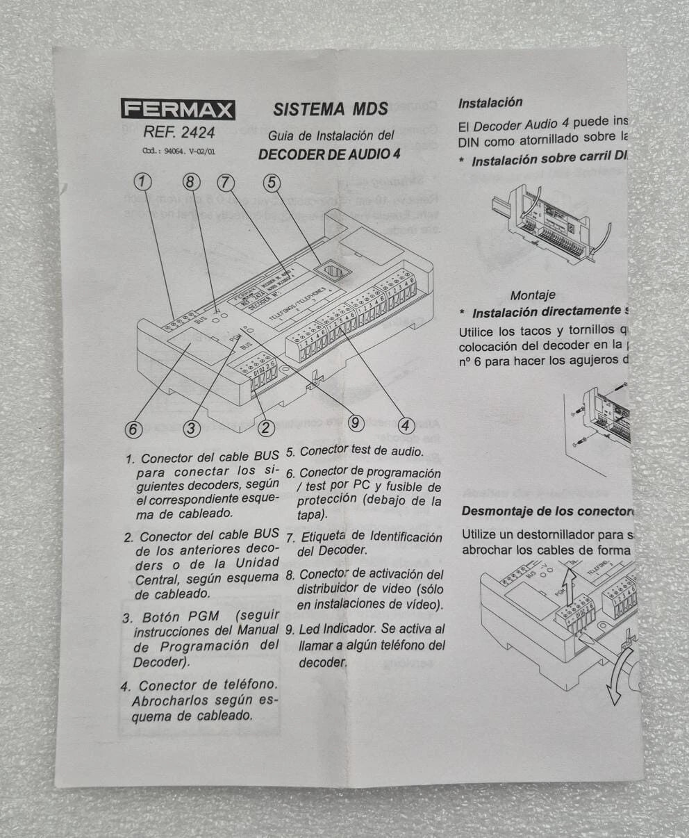NEW - FERMAX REF 2424 4/W MDS AUDIO DECODER