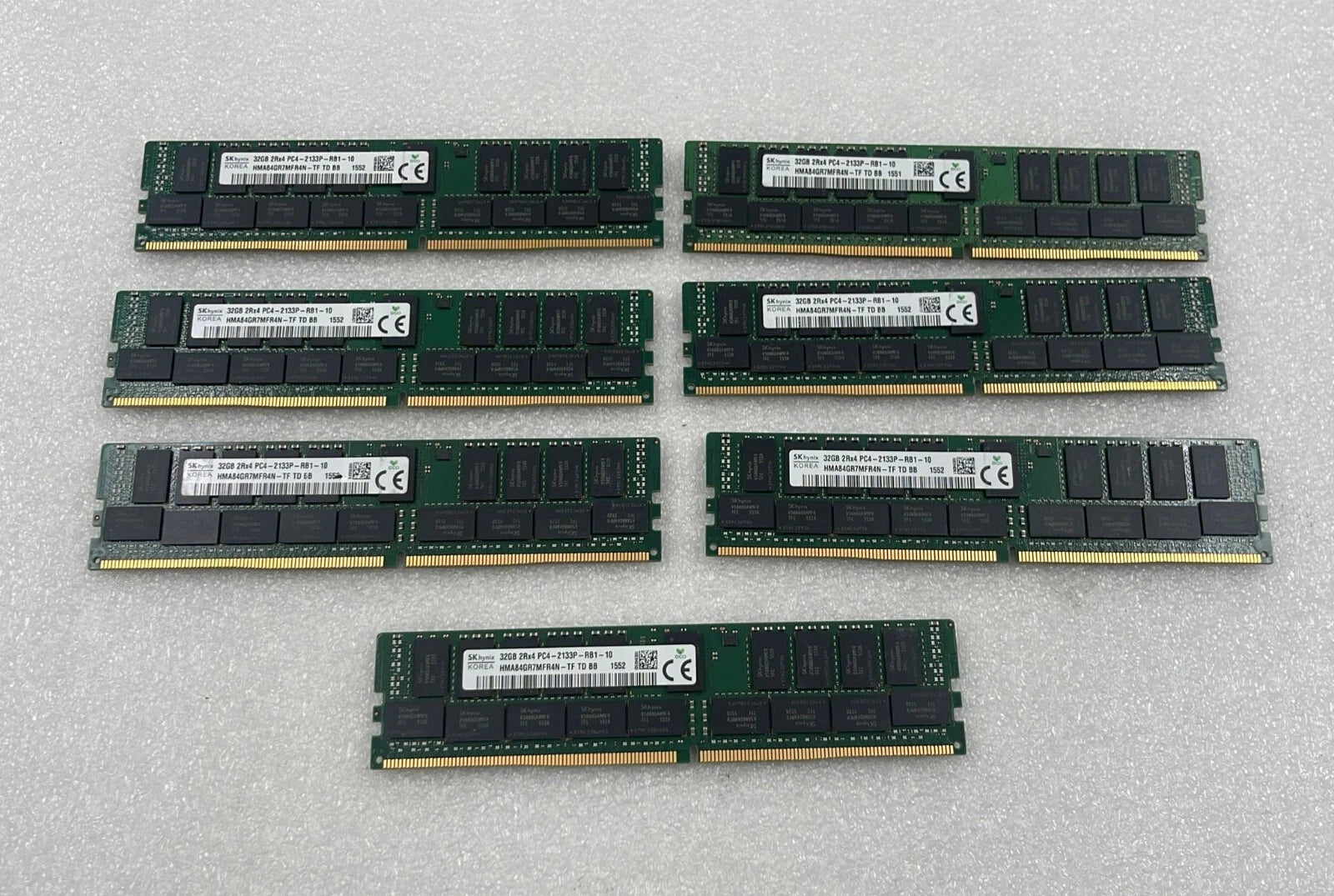 [LOT 7 PCS] SK Hynix 32GB 2Rx4 PC4-2133P-RB1 HMA84GR7MFR4N-TF Server Memory RAM