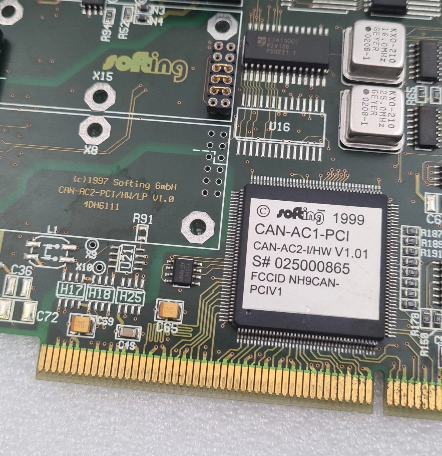 Softing CAN-AC1-PCI CAN-AC2-I/HW V1.01 4DH6111 CANBUS PCI Communication Card PCB