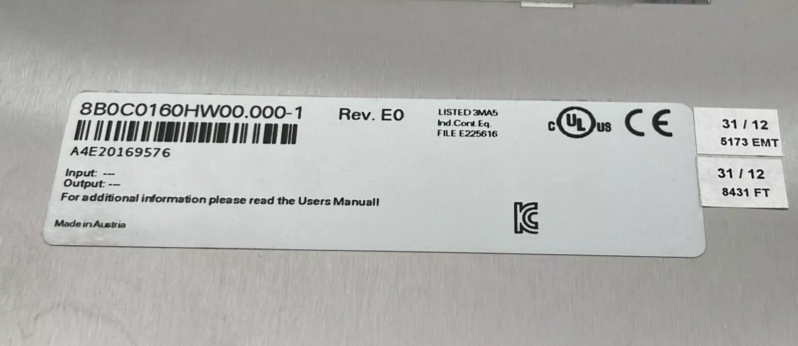 B&R Automation 8B0C0160HW00.000-1 ACOPOS multi C0160 Servo Drive