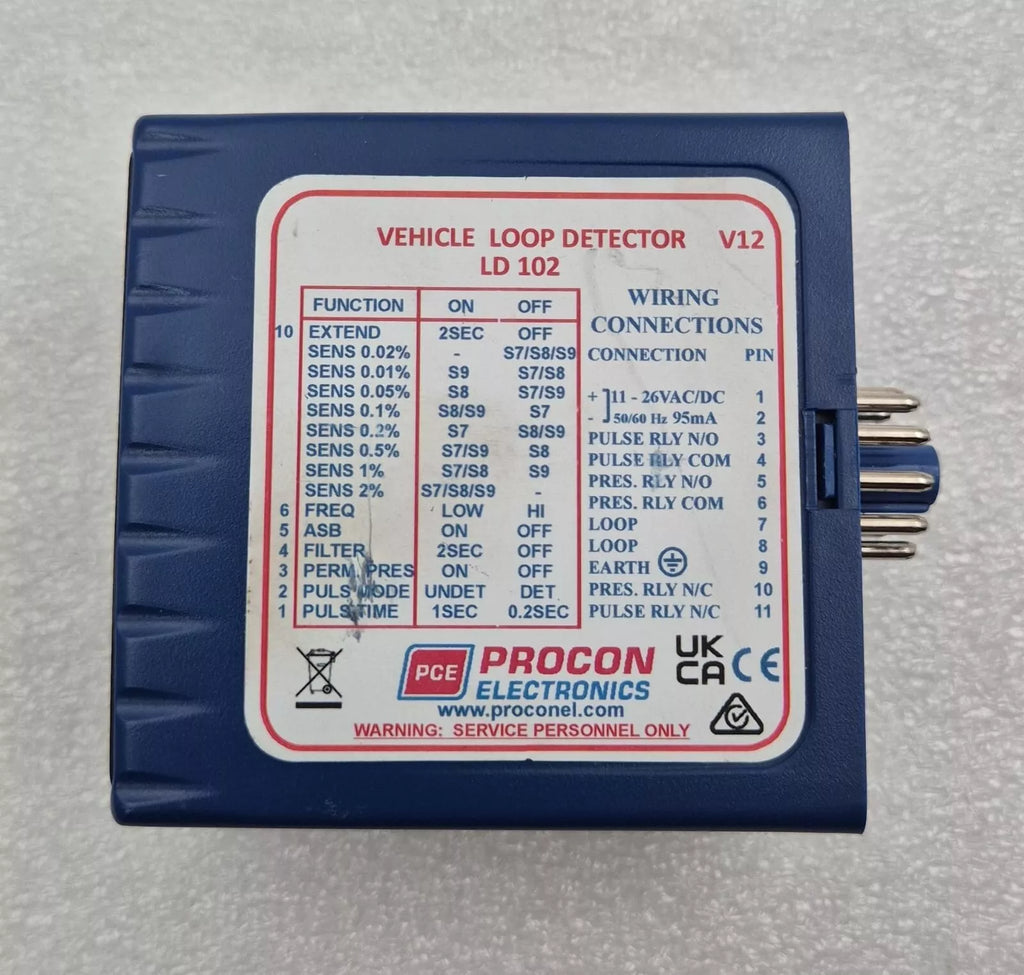 PROCON ELECTRONICS LD 102 Vehicle Loop Detector 11-26 VAC/DC
