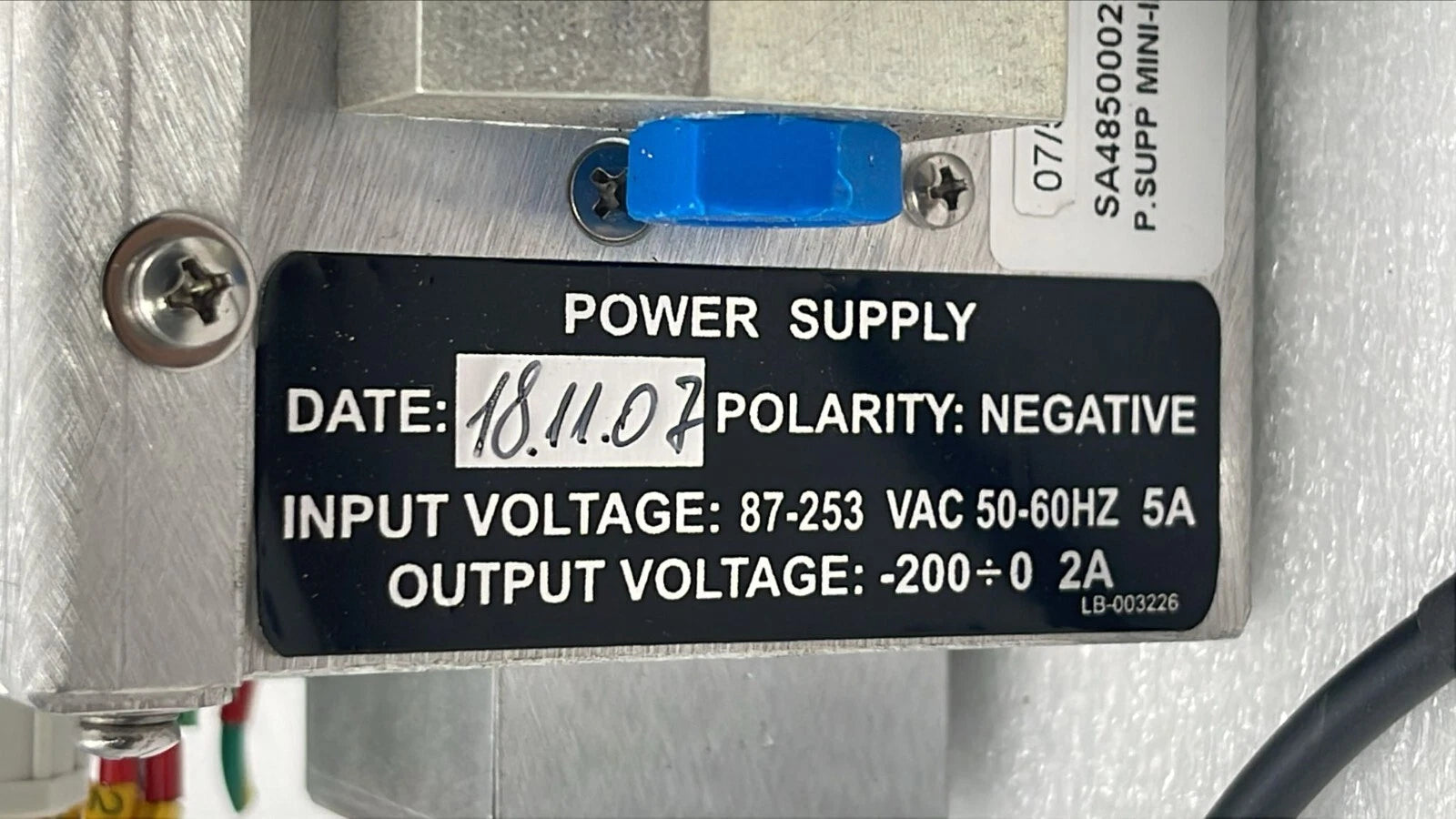 Lumenis SA4850002 power supply label with voltage details