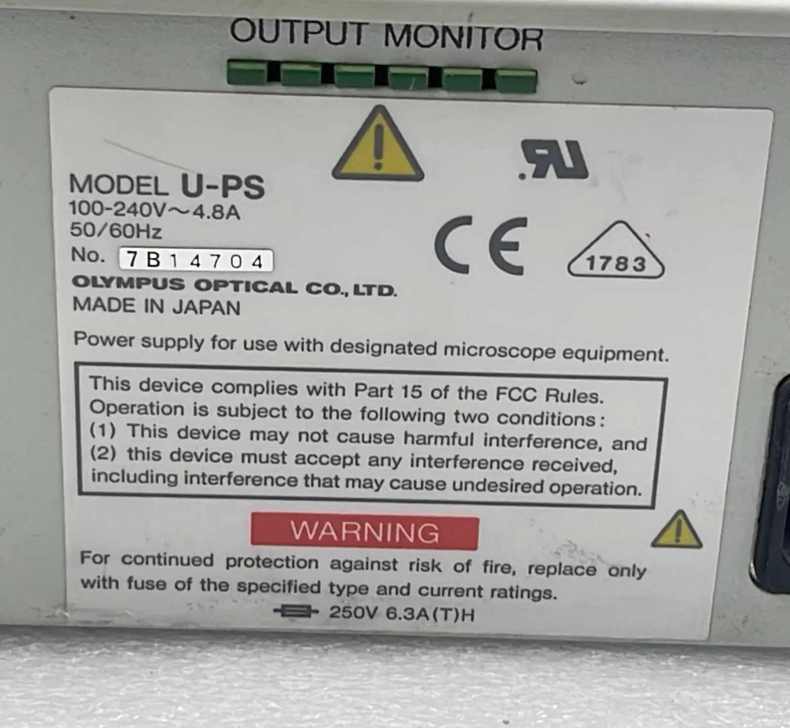 OLYMPUS U-PS Microscope POWER SUPPLY UNIT