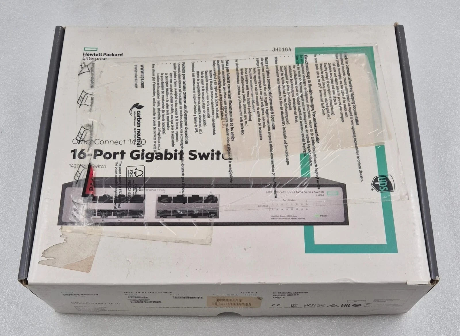 *NEW* HPE OfficeConnect 1420 Series Switch JH016A 16G 16-Port Gigabit Switch