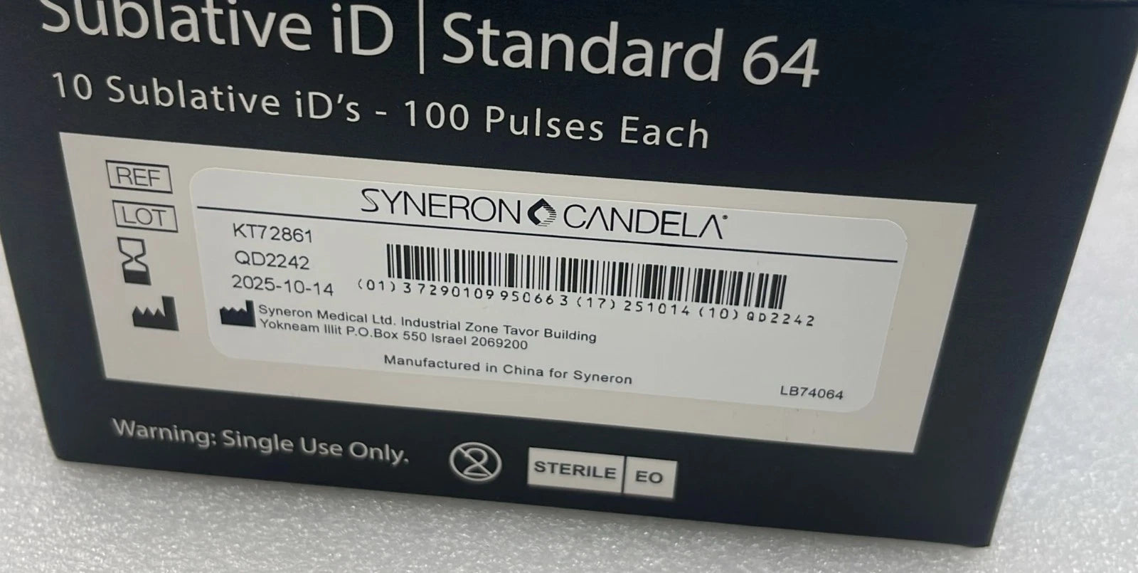 Syneron Candela Sublative iD Standard 64 Tip KT72861 AS79253 Pack of 10