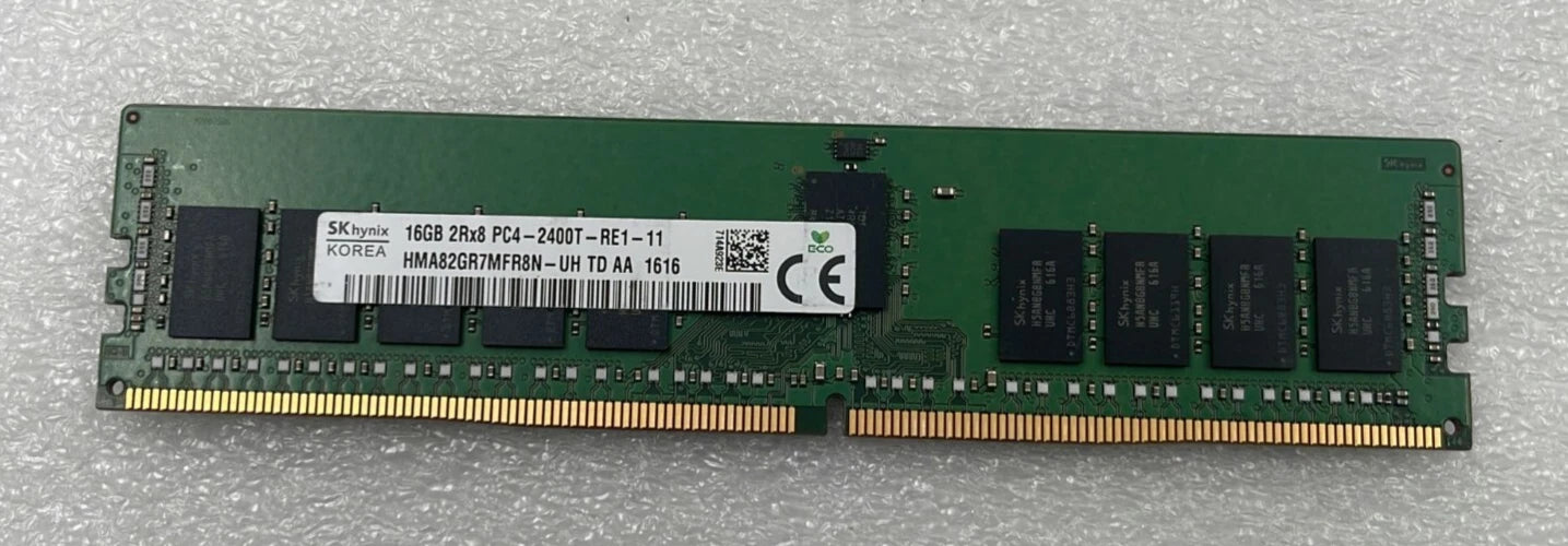 SK Hynix 16GB PC4-2400T server RAM module front view