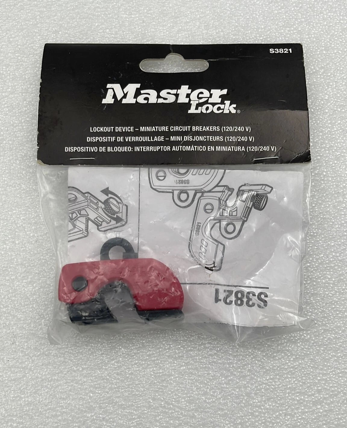 [LOT OF 4] Master Lock S3821 Miniature Circuit Breakers 120/240V Lockout Device