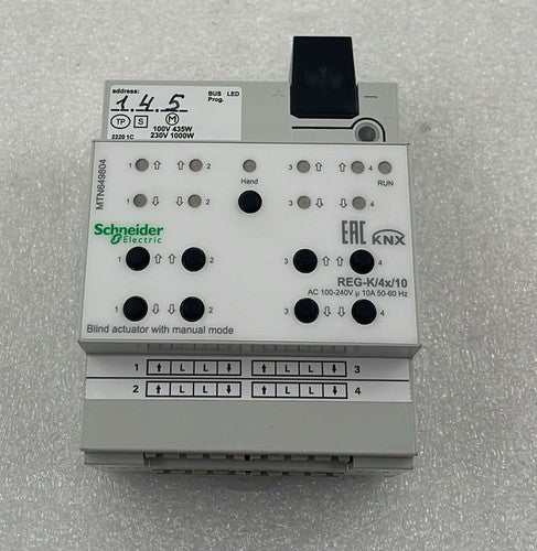Schneider  MTN649804 Blind actuator with manual mode REG/K/4x/10 AC100-240V