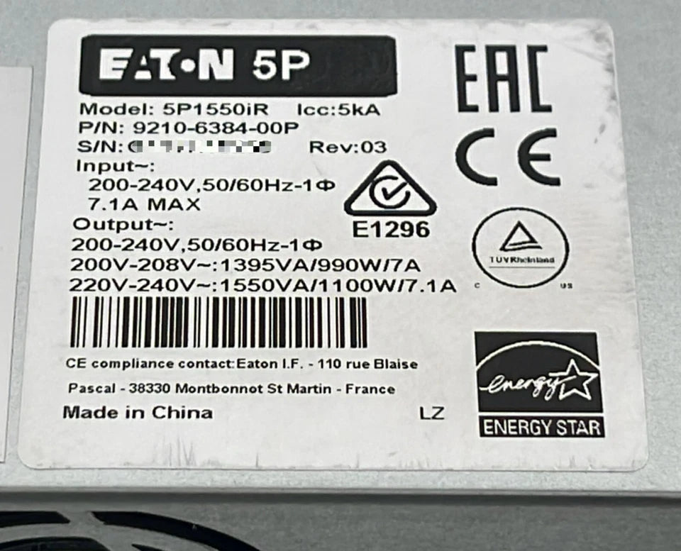 EATON 5P Infinidat 5P1550iR UPS 9210-6384-00P 2660VA 6AC